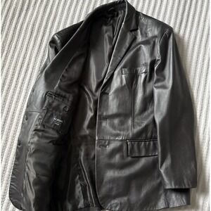 Alfani for Macy's Men's Genuine Leather Three-Button Blazer Sport Coat